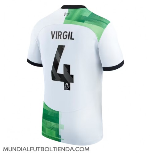 Camiseta Liverpool Virgil van Dijk #4 Segunda Equipación Replica 2023-24 mangas cortas